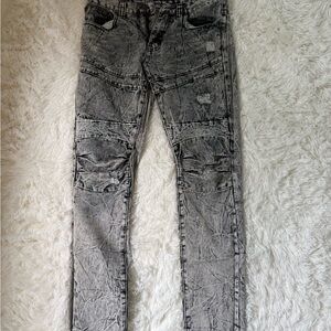 Men's Gray Distressed Jeans